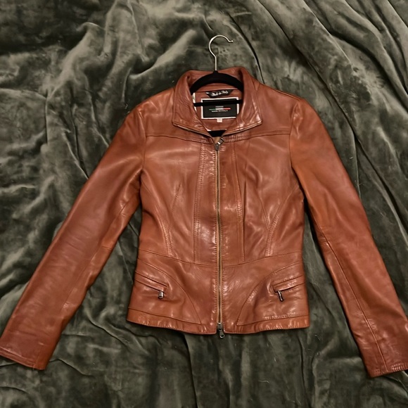 Vera Pelle Brown Italian Leather Jacket - Picture 3 of 13